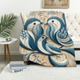 thumbnail image 1 of JEUXUS Blanket Flannel Fleece Throw Blanket (Universal 1) Bird Wall Art Love Birds Abstract Pictures White, 1 of 6