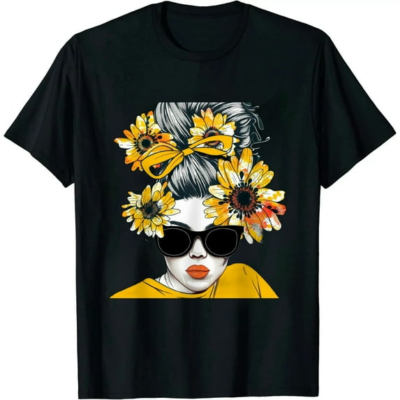 JEUXUS Bleached Sunflower Mom Life Tees for Mother's Day T-Shirt