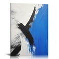 thumbnail image 1 of JEUXUS  Blue Abstract Canvas Wall Art: Modern Minimalist Black and White Picture Painting Print Gray Blue Poster for Living Room Bedroom Bathroom Office Home Wall Decor, 1 of 4