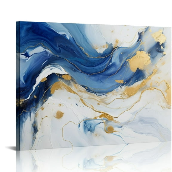 JEUXUS  Blue Grey Abstract Canvas Wall Art Decor Fantasy Modern Artwork Painting for Living Room Bedroom  Wall Pictures Graffiti on White Background