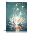thumbnail image 1 of JEUXUS  Blue Lotus Flower Wall Art Zen Decor Spiritual Meditation Yoga Magic Pictures for Bedroom Bathroom Home Decoration Canvas Stretched and Framed Ready to Hang, 1 of 5