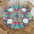 thumbnail image 1 of RUIYC Bohemian Tablecloth Pink Blue Waterproof Table Cloth Polyester Tablecloth Table Cover for Kitchen Outdoor Party Picnic, 1 of 7