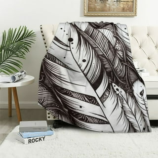 Feather and black throws clearance