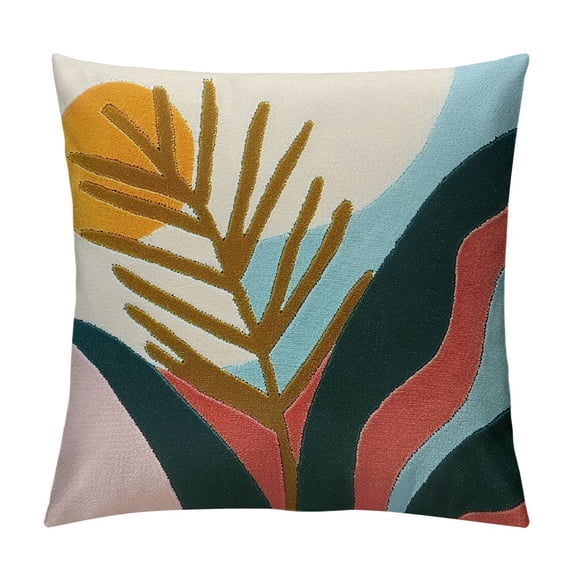 JEUXUS Boho Pillow Covers Textured Throw Pillows Covers Abstract Leaf Floral Pillow Cover Boho Decorative Pillows for Couch Bed Sofa