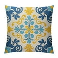 thumbnail image 1 of JEUXUS  Boho Yellow Decorative Throw Pillow Covers Retro Blue Geometric Mandala Flower Pillow Cushion Cases Farmhouse Pillow Shams for Couch Sofa Bed Home Decor Outdoor, 1 of 5