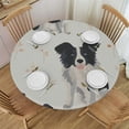 thumbnail image 1 of JEUXUS  Border Collie Round Tablecloths Table Covers with Elastic Polyester Fitted Tablecloth Circular Table Cover for Indoor Outdoor Dinner Kitchen Fit Table, 1 of 7