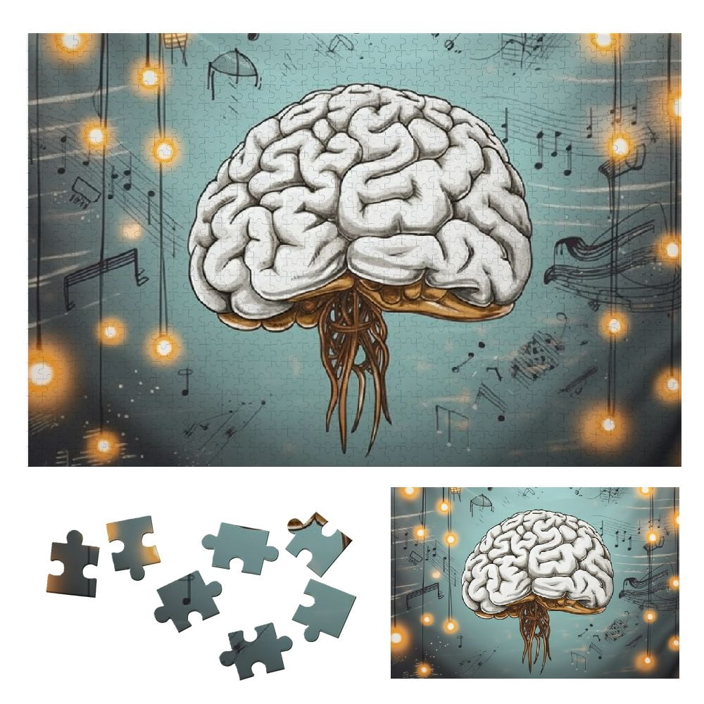 JEUXUS Brain Lights Poster Wooden Jigsaw Puzzle for Family Friends ...