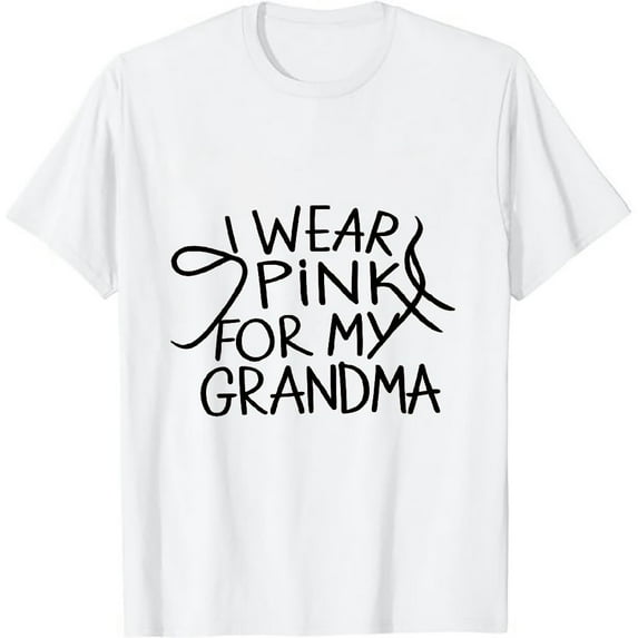 JEUXUS Breast Cancer Family Support I Wear Pink for My Grandma Shirts for Youth October Awareness
