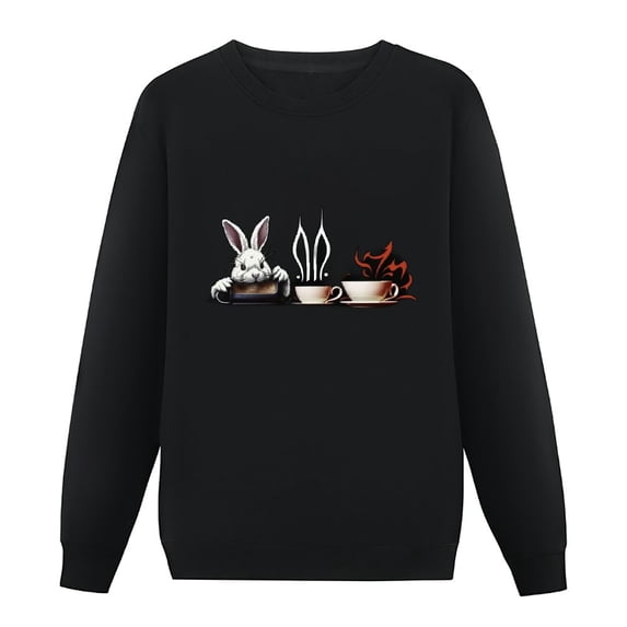 JEUXUS Bunny Funny Coffee Lover Rabbit Pet Bunny Lover Sweatshirt
