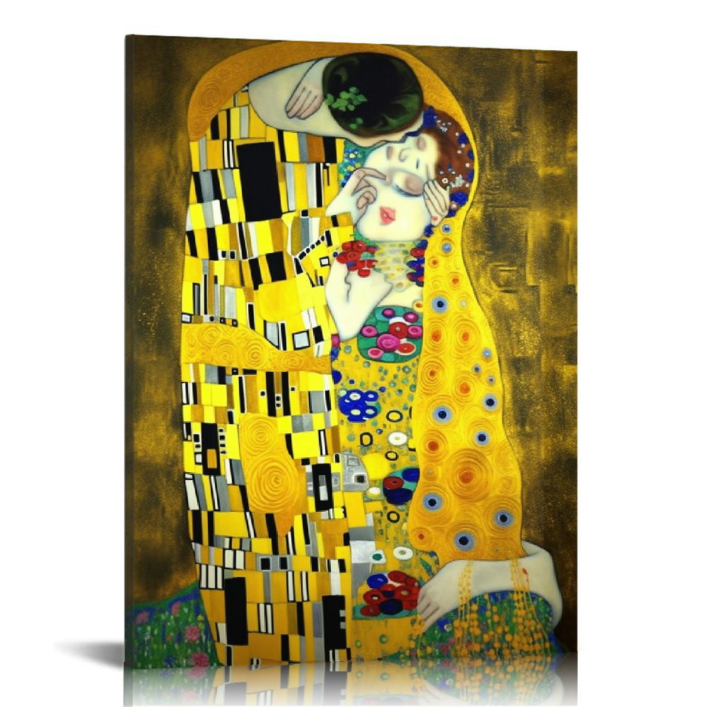 JEUXUS Canvas Print Wall Art The Kiss by Gustav Klimt People Historic ...