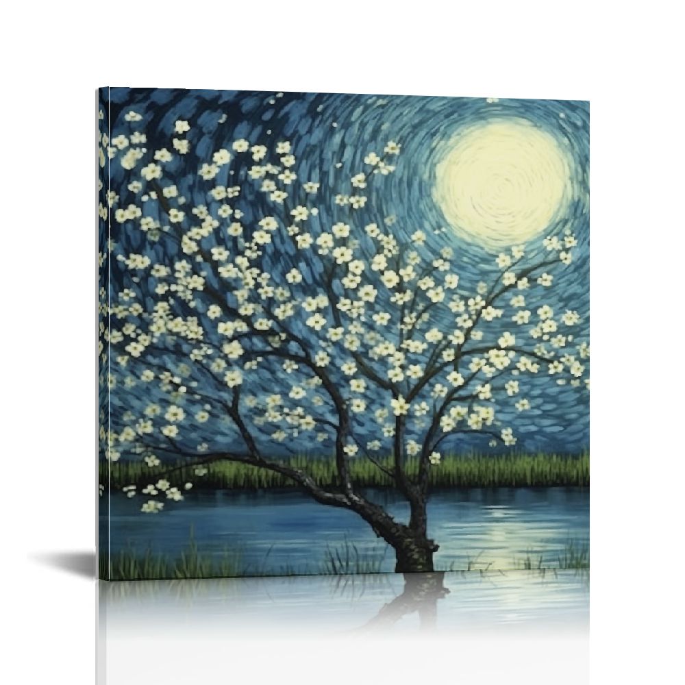 JEUXUS Canvas Wall Art Bedroom Flower Canvas Picture Floral Tree ...