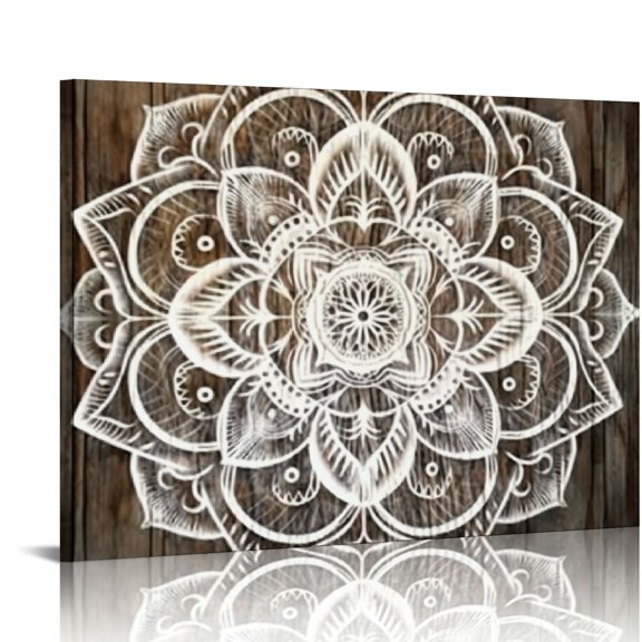 JEUXUS Canvas Wall Art For Bedroom Wall Decor For Living Room Black And White Abstract Paintings Modern Framed Retro Pattern Canvas Art Bathroom Prints Ready To Hang Pictures For Home Decorations