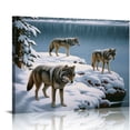 thumbnail image 1 of JEUXUS Canvas Wall Art, Fiber Optic Wall Decor, Operated Nature Canvas Print, Kitchen, Bedroom, or Home Decor, Nite Wolves 20\x16\, 1 of 4
