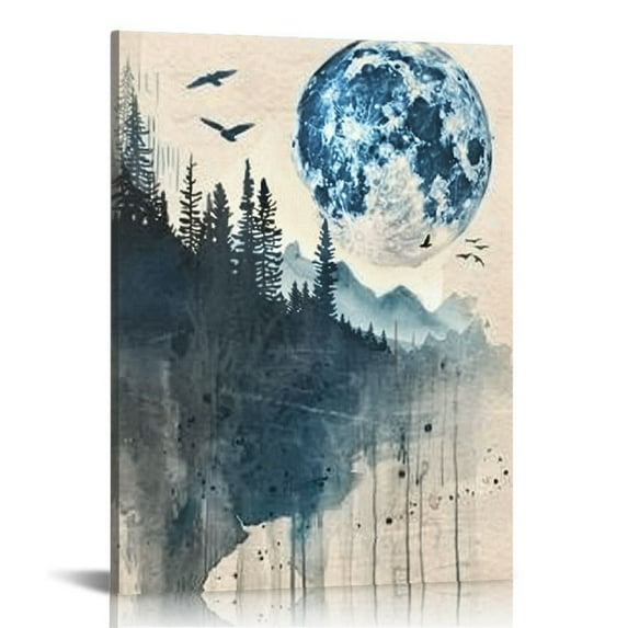 JEUXUS  Canvas Wall Art For Living Room Office Wall decor Abstract Geometry Mountain Wall Artworks Pictures for Bedroom bathroom Wall Paintings posters Home Decoration