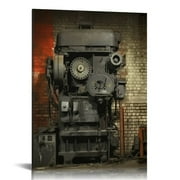 JEUXUS  Canvas Wall Art Living Room Décor Steampunk Art Prints Machine Old Factory Artwork Wall Decor Architecture The Picture Vintage Paintings Posters Home Decorative for Bedroom Office