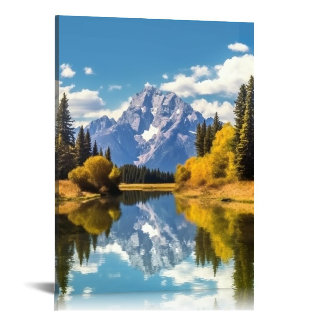 JEUXUS Canvas Wall Art for Living Room - Landscape View of Lake and ...