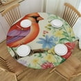 thumbnail image 1 of JEUXUS Cardinal Birds Round Tablecloths Rustic Spring Garden Theme Floral Butterfly Leaves Cardinal Table Linen Cloth Cover for Home Kitchen Dining Room Outdoor Patio Decoration, 1 of 7