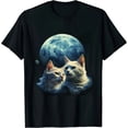 thumbnail image 1 of JEUXUS Cat Vibing Meme / Galaxy Cats / Three Cat Moon / CatJAM T-Shirt, 1 of 3