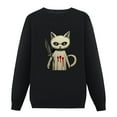 thumbnail image 1 of JEUXUS Cat What? Funny Black Cat Shirt, Murderous Cat With Knife T-Shirt Long Sleeve Shirt Funny T-Shirt Sweatshirt, 1 of 4