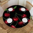 thumbnail image 1 of JEUXUS Cherry Pattern Tablecloth Round Table Cover Washable Polyester Table Cloth for Kitchen Party Picnic Dining Decor, 1 of 7