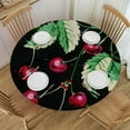 thumbnail image 1 of JEUXUS Cherry Round Fitted Tablecloth with Elastic Edged, Retro Fruit Cherry Pattern Round Table Cover Wipeable Waterproof Table Cloth for Kitchen Dining Table Party Picnic White, 1 of 7