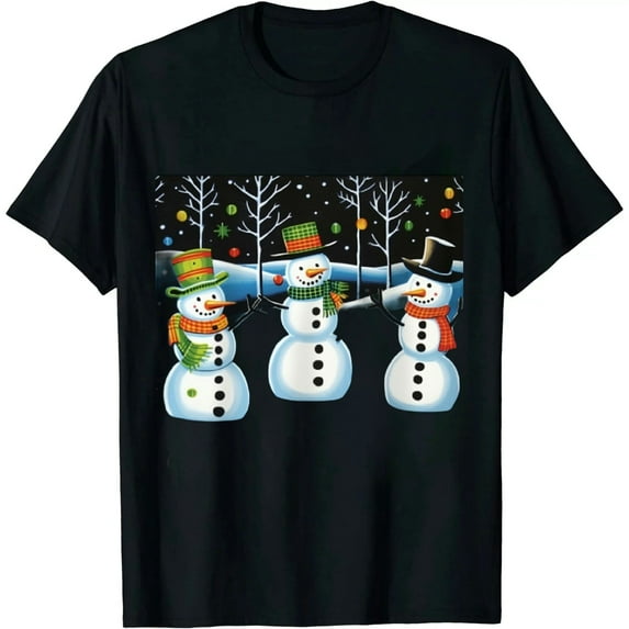 JEUXUS Chillin With My Snowmies Christmas Snowman Funny Humor T-Shirt