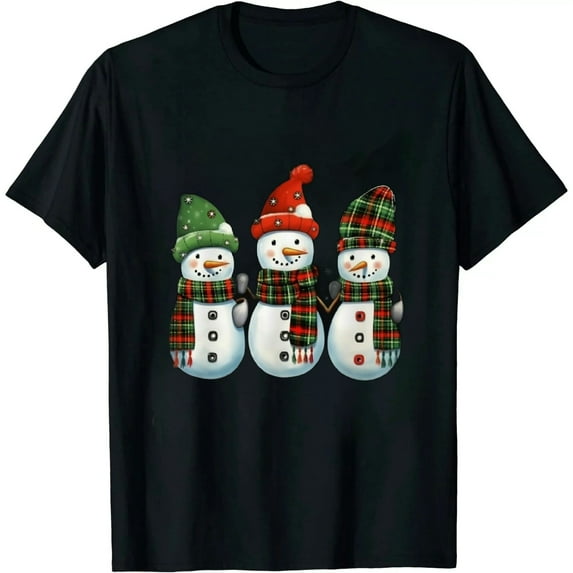 JEUXUS Chillin With My Snowmies Family Pajamas Snowman Christmas T-Shirt