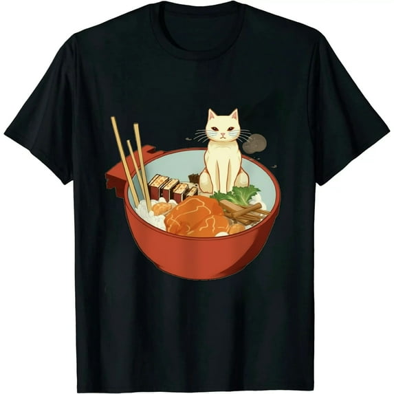 JEUXUS Chinese Hot Pot T-Shirt | Asian Foodie Cuisine Cat Tee Shirt