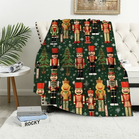 JEUXUS Christmas Blankets Christmas Throw Blanket Holiday Christmas Decoration Blanket Soft Plush Warm Xmas Print Blankets and Throws for Sofa Couch Bed for Kids Women Men