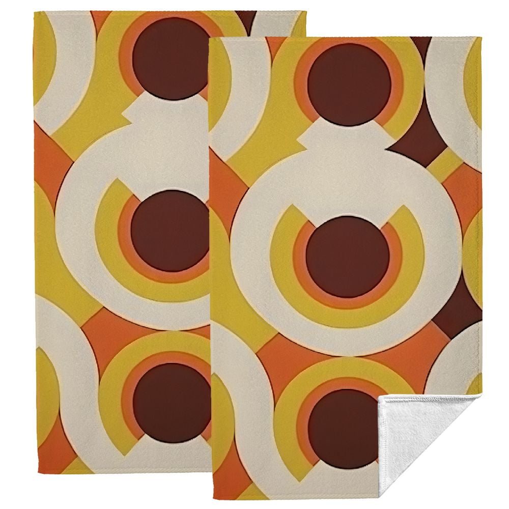 JEUXUS Circles Spa Towel Hand Towel 27.5x16 Inches for Kitchens
