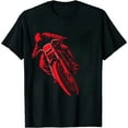 thumbnail image 1 of JEUXUS Classic Biker Vintage Retro Black Motorcycle Red T-Shirt, 1 of 3