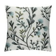 thumbnail image 1 of JEUXUS  Classical Jacquard Teal Leaf Pattern Square Decorative Throw Pillow Case Cushion Cover, 1 of 5
