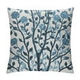 thumbnail image 1 of JEUXUS  Classical Jacquard Teal Leaf Pattern Square Decorative Throw Pillow Case Cushion Cover, 1 of 5