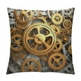 thumbnail image 1 of JEUXUS  Clock Throw Pillow Cushion Cover, Gears in Style of Steampunk Mechanical Design Engineeringme Print, Decorative Square Accent Pillow Case, Orange Brown, 1 of 5