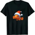 thumbnail image 1 of JEUXUS Clown Fish Lover Matching Santa Hat Clown Fish Christmas T-Shirt, 1 of 3