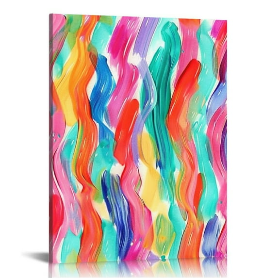 JEUXUS Colorful Abstract Wall Art Bright Pink Canvas Wall Decor Abstract Modern Wall Art Trendy Preppy Posters Colorful Aesthetic Pictures Modern Watercolor Prints Painting