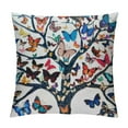 thumbnail image 1 of JEUXUS Colorful Butterfly Trees Watercolor Short Plush Pillowcase for Car Couch Bedroom White, 1 of 5