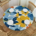 thumbnail image 1 of JEUXUS Colorful Floral Farmhouse Table Cloth Yellow Orange Blue Green Flowers Round Tablecloth Spring Summer Fall Autumn Vintage Retro Rustic Washable Table Cover For Holiday Dinning Outdoor, 1 of 7