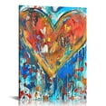 thumbnail image 1 of JEUXUS Colorful Love Heart Canvas Wall Art Abstract Romantic Artwork for Bedroom Contemporary Paintings Framed and Stretched Ready to Hang, 1 of 5