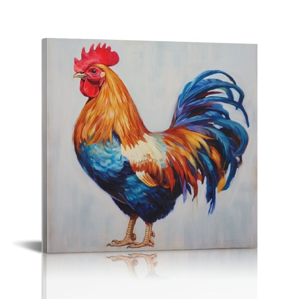 JEUXUS Colorful Rooster Throw Blanket Modern Impressionism Oil Painting ...