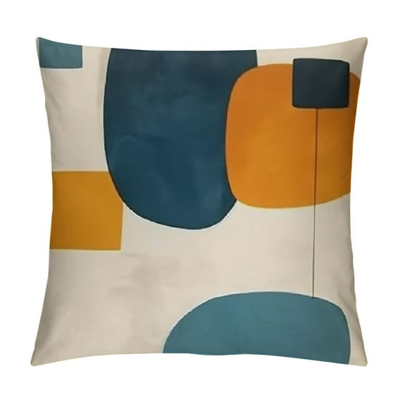 JEUXUS Colorful Throw Pillows Covers Abstract Pink Navy Blue Yellow Red Watercolor Doodle Modern Artwork Painting Cushion Cover Case Home Decor Living Room Outdoor Bedroom Couch
