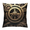 thumbnail image 1 of JEUXUS  Cool Steampunk Gears Print Corduroy Soft Throw Pillow Covers, Decor Cushion Sham Stuffers for Sofa and Couch, 1 of 5