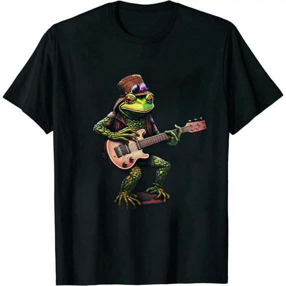 JEUXUS Cottagecore Aesthetic Frog Playing Banjo on Mushroom | Frog T-Shirt