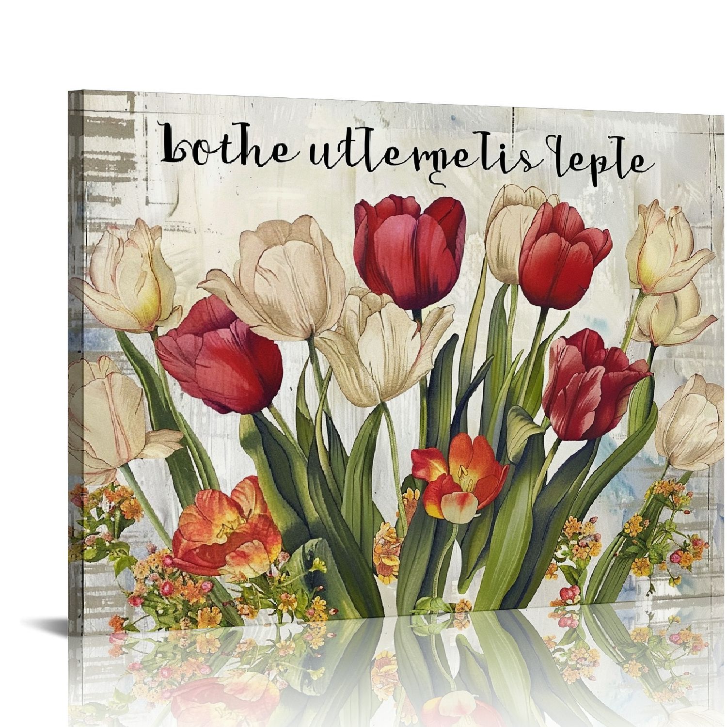 JEUXUS Country Farmhouse Spring Canvas Print Wall Art Decor Tulips ...