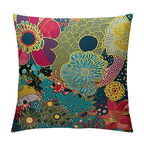 JEUXUS  Cute Cactus Decorative Throw Pillow Cover Succulents Colorful Pattern and Flowers Lumbar Pillow Cases Home Chair Bedroom Decor Oblong  Waist Cushion Covers