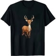 thumbnail image 1 of JEUXUS Cute Cottagecore Floral Deer Aesthetic Girls Women Graphic T-Shirt, 1 of 3