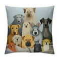 thumbnail image 1 of JEUXUS Cute Dogs Pillow Cover Puppy Pets Animals Funny Curious Cartoon Dogs Lover Dalmatian Colorful Bulldog Pug Poodle Decorative Pillow Case Home Decor Square Pillowcase, 1 of 5