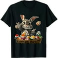 thumbnail image 1 of JEUXUS Dabbing Rabbit Easter Day Eggs Dab gift bunny T-Shirt, 1 of 3