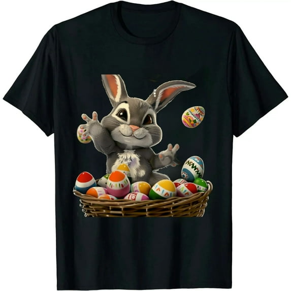 JEUXUS Dabbing Rabbit Easter Day Eggs Dab gift bunny T-Shirt