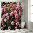 thumbnail image 1 of JEUXUS Dahlia Pictures Durable and Washable Shower Curtain, Multiple Sizes White, 1 of 6